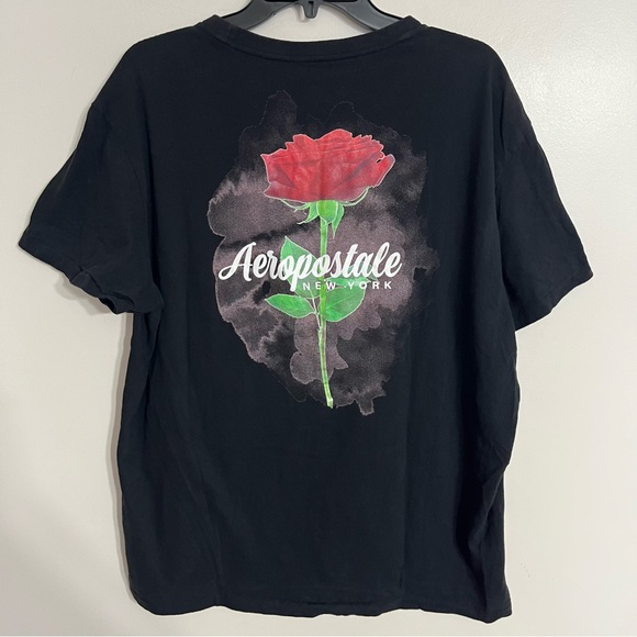 Aeropostale Other - Aeropostale Shirt Adult‎ Black Casual Flower Cotton Spell Out Logo Mens Size XL